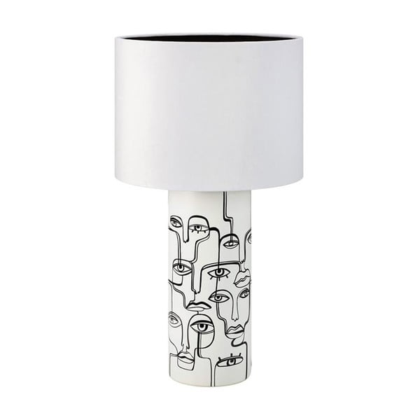 Biela stolová lampa s potlačou Markslöjd Family, výška 61,5 cm