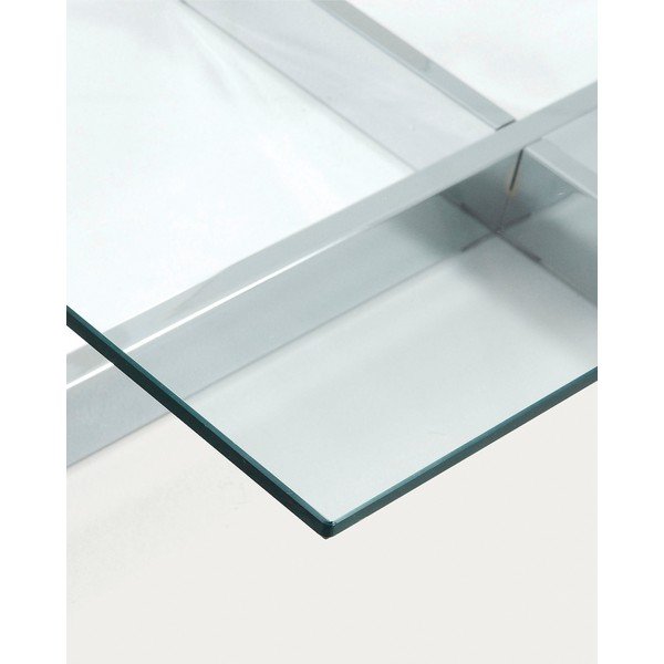 Konferenčný stolík so sklenenou doskou v striebornej farbe 70x120 cm Plam – Kave Home-image-3