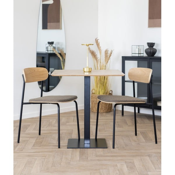 Čierna/hnedá stohovateľná jedálenská stolička v dekore jaseňa Estepona – House Nordic-image-1