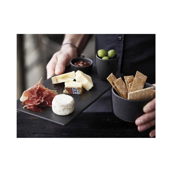 Čierny kameninový servírovací podnos Bitz Mensa, dĺžka 30 cm-image-4