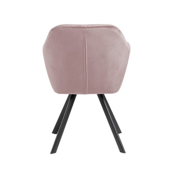 Svetloružové čalúnené jedálenské kreslo s podrúčkami Lola – Actona-image-2