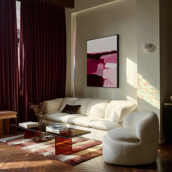 Tlačený obraz s rámom/na plátne 70x100 cm Berry Blocks – Styler-image-3