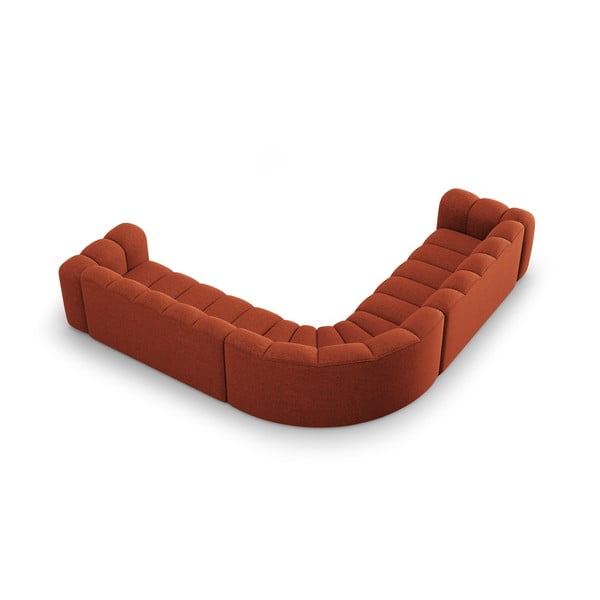 Ženilková modulárna rohová pohovka v tehlovej farbe Lupine – Micadoni-image-3