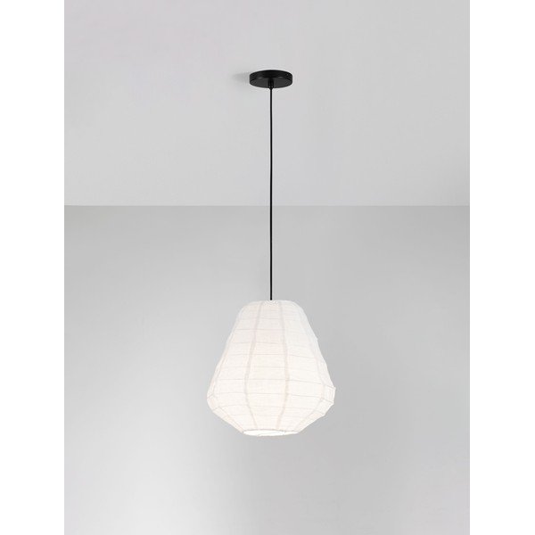 Biele ľanové závesné svietidlo ø 36 cm Linnet – Nova Luce-image-3