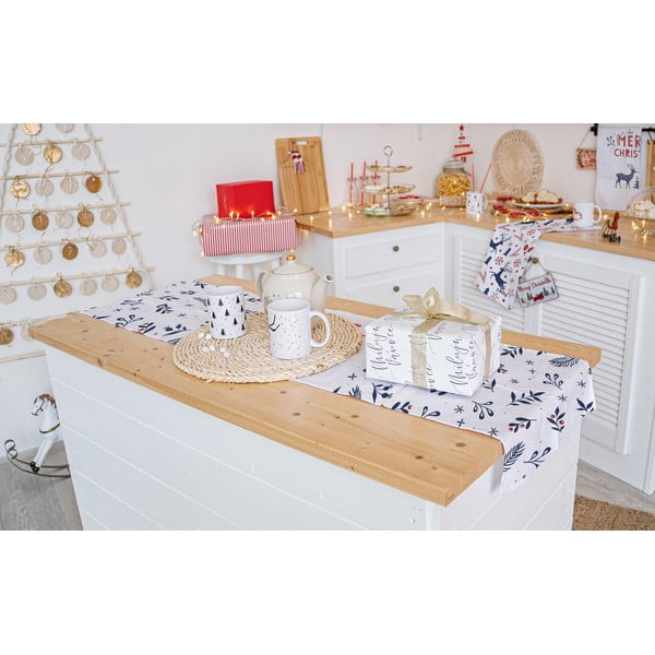 Vianočný bavlnený behúň na stôl 140x40 cm Merry Blue Christmas - Butter Kings-image-1