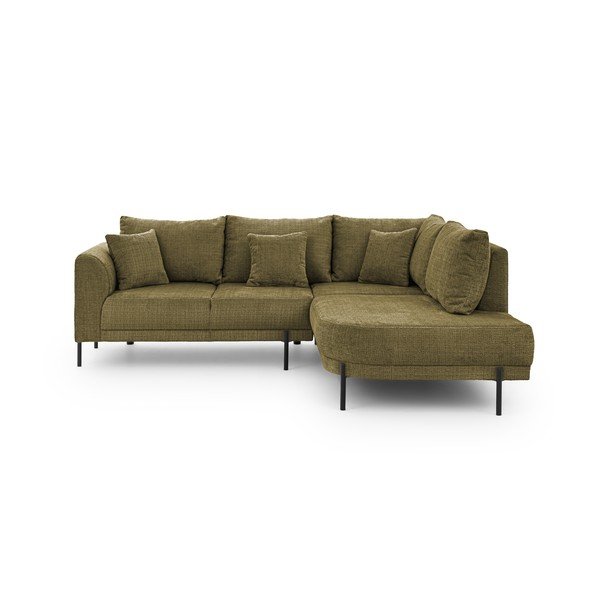 Zelená ženilková rohová pohovka (pravý roh/do L) Mauris  – Ropez