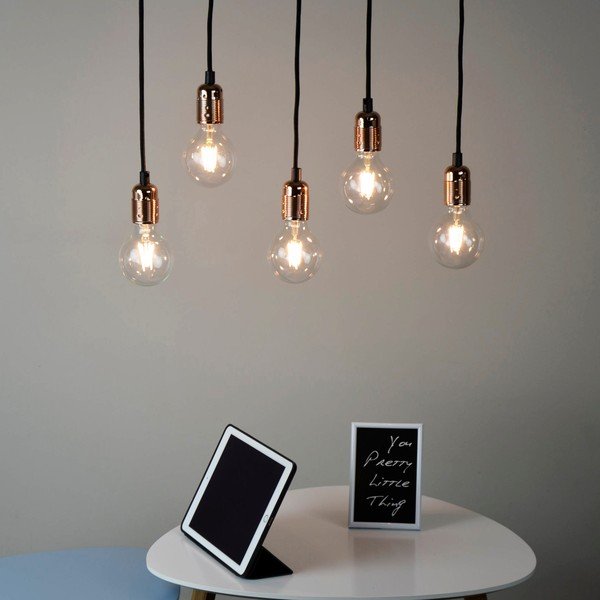 Päťramenné závesné svietidlo s detailmi v medenej farbe Sotto Luce Uno-image-1