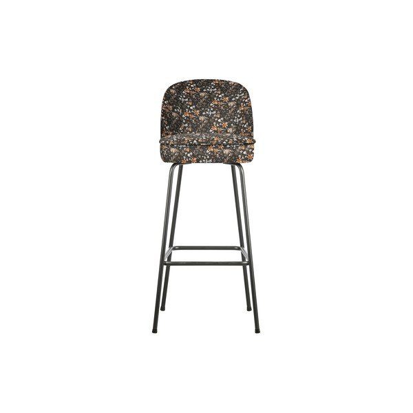 Čierna barová stolička s kvetinovým vzorom BePureHome Vogue Flower, výška 79 cm