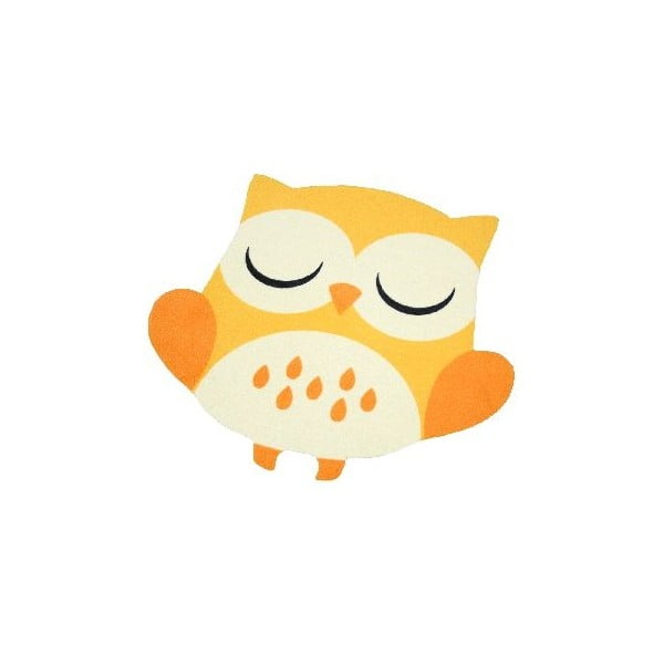 Detský žltý koberec Zala Living Owl, 66 × 66 cm