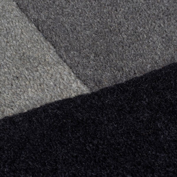 Čierno-sivý ručne tkaný vlnený koberec 120x180 cm Collage Monochrome – Flair Rugs-image-3