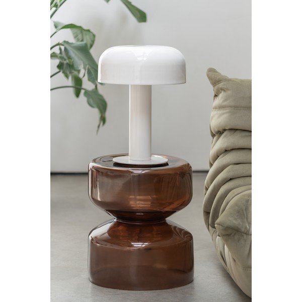 Sklenený okrúhly odkladací stolík ø 35 cm Doble  – Leitmotiv-image-1