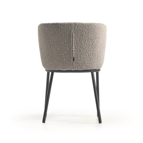 Svetlosivé čalúnené jedálenské kreslo Ciselia – Kave Home-image-3