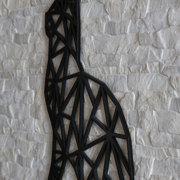 Čierna nástenná dekorácia Black Cat, 39 × 65 cm-image-1