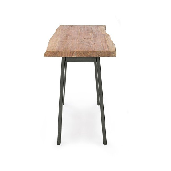 Čierny/v prírodnej farbe konzolový stolík s doskou z akácie 45x130 cm Aron – Bizzotto-image-3