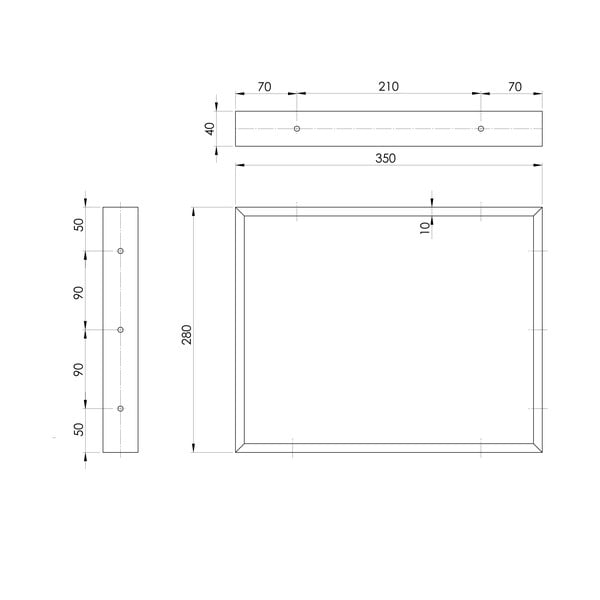Čierna oceľová podpera pracovnej dosky 35x4 cm – Sapho-image-1