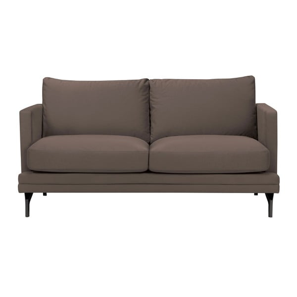 Hnedá dvojmiestna pohovka s podnožou v čiernej farbe Windsor & Co Sofas Jupiter