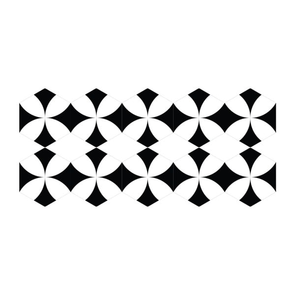 Sada 10 samolepiek na podlahu Ambiance Floor Stickers Hexagons Bernardo, 40 × 90 cm