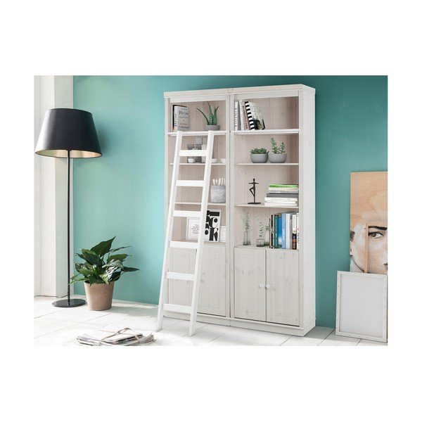 Biela knižnica z borovicového dreva 148x223 cm Anita – Støraa-image-1