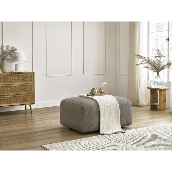 Sivohnedá podnožka z textílie bouclé Tina – Bobochic Paris-image-1