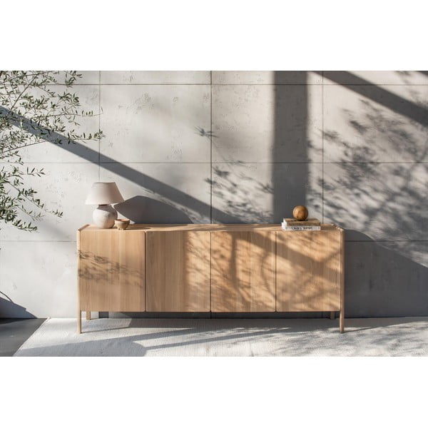 Komoda z dubového dreva v prírodnej farbe 220x85x42 cm Dvor – Gazzda-image-3