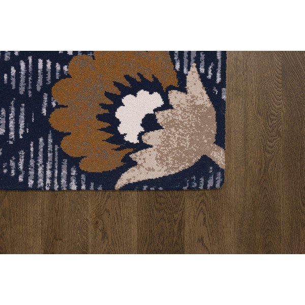 Tmavomodrý vlnený koberec 133x190 cm Chintz – Agnella-image-2