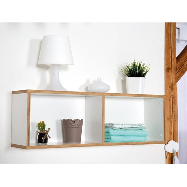 Biela detská nástenná knižnica 90x29 cm Finn – Roba-image-2