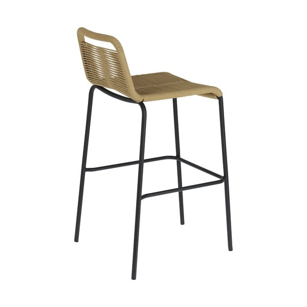 Béžová barová stolička s oceľovou konštrukciou Kave Home Glenville, výška 74 cm-image-2