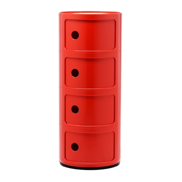 Červený kontajner so 4 zásuvkami Kartell Componibili
