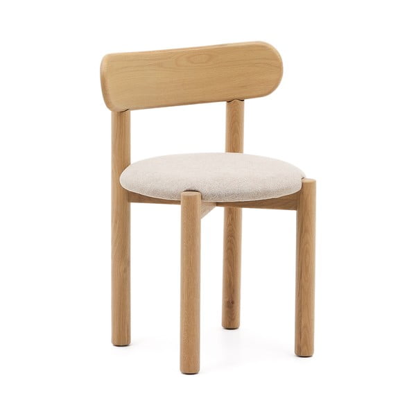 Jedálenská stolička z dubového dreva v krémovo-prírodnej farbe v súprave 2 ks Nebai – Kave Home