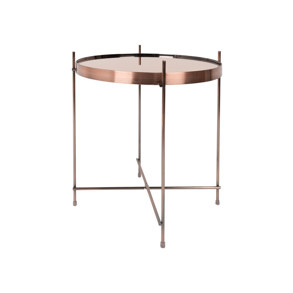 Odkladací stolík v medenej farbe Zuiver Cupid, ø 43 cm