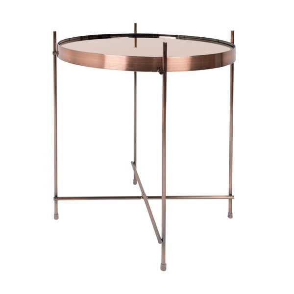 Odkladací stolík v medenej farbe Zuiver Cupid, ø 43 cm