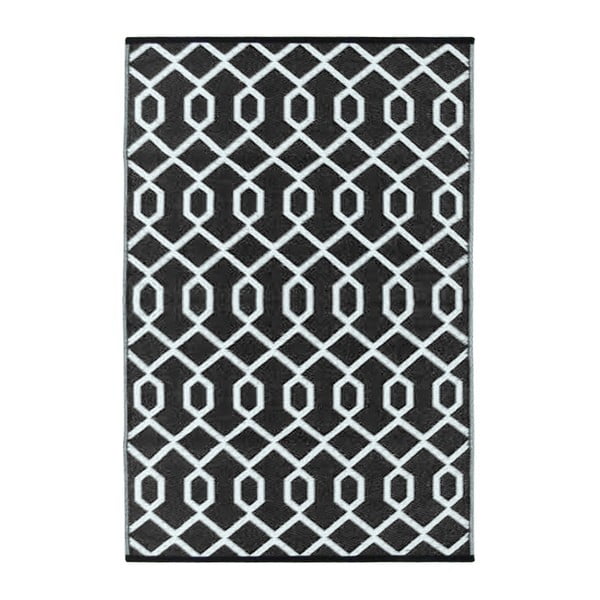 Čierno-biely obojstranný vonkajší koberec Green Decore Valencia, 120 × 180 cm