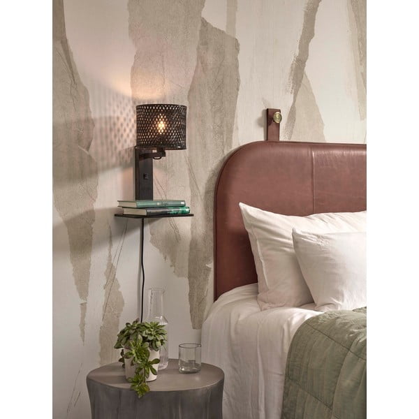 Čierne nástenné svietidlo ø 18 cm Java – Good&amp;Mojo-image-3