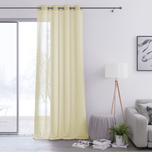 Svetložltý záves AmeliaHome Voile Eyelets, 140 x 250 cm-image-2