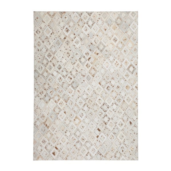 Krémový kožený koberec Dazzle, 120x170cm