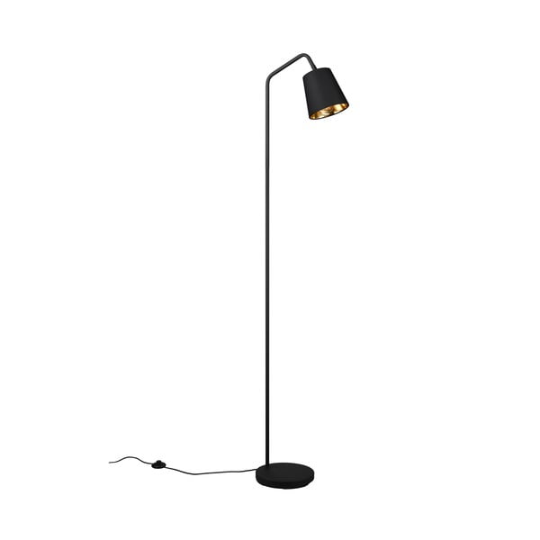 Čierna stojacia lampa s textilným tienidlom (výška 148 cm) Buddy – Reality-image-3