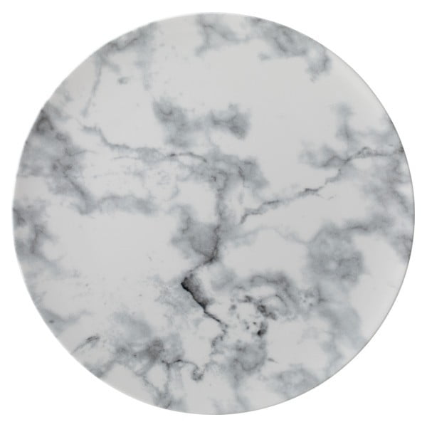 Bielo-čierny porcelánový tanier Villeroy & Boch Marmory, ø 27 cm