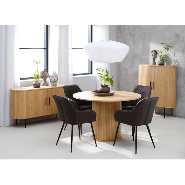 Okrúhly jedálenský stôl v dekore duba ø 120 cm Nola – Unique Furniture-image-1