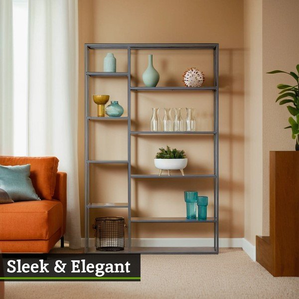 Sivý oceľový regál 120x188x30 cm Acero – Premier Housewares-image-3