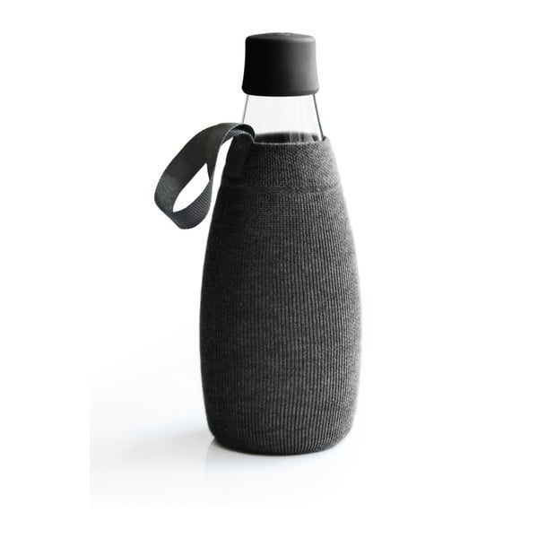 Čierny obal na sklenenú fľašu ReTap s doživotnou zárukou, 800 ml