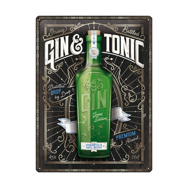 Nástenná dekoratívna ceduľa Postershop Gin & Tonic
