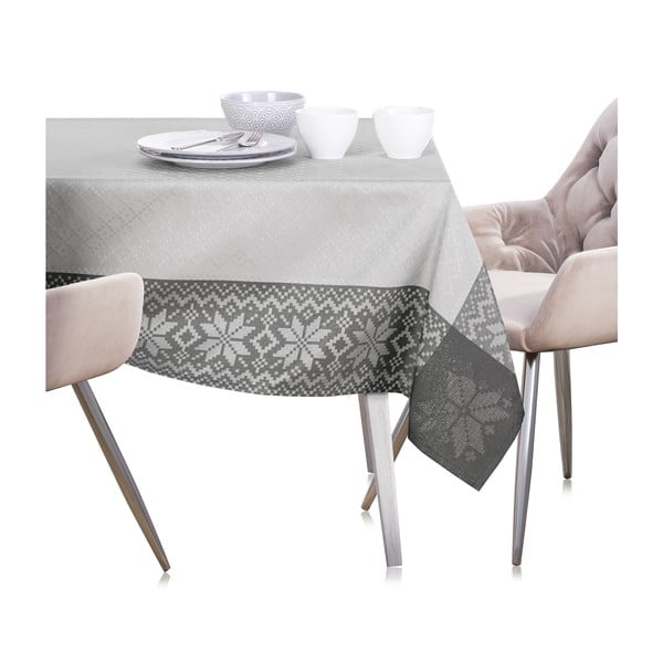 Sivý obrus s vianočným motívom AmeliaHome Saintes, 180 x 140 cm-image-3