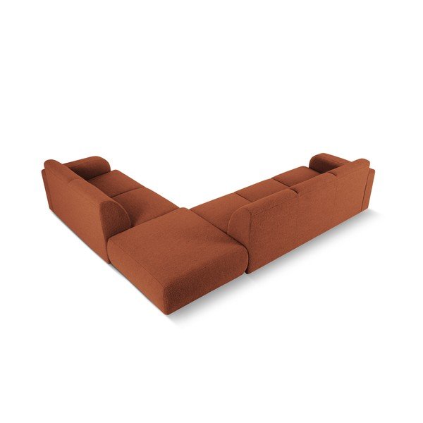 Hnedá rohová pohovka z textílie bouclé (pravý roh) Molino – Micadoni Home-image-3