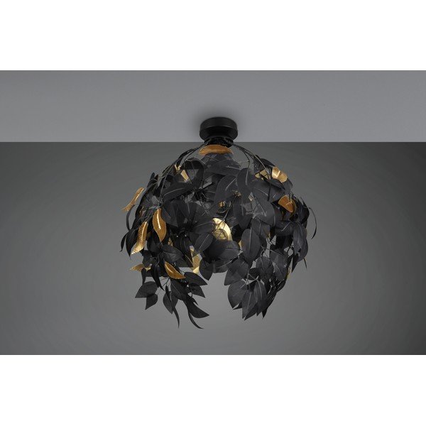 Matne čierne kovové stropné svietidlo s plastovým tienidlom ø 38 cm Leavy – Reality-image-2