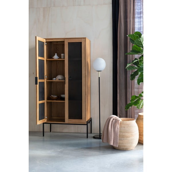 Čierno-biela stojacia lampa so skleneným tienidlom (výška 145 cm) Orion – Zuiver-image-2