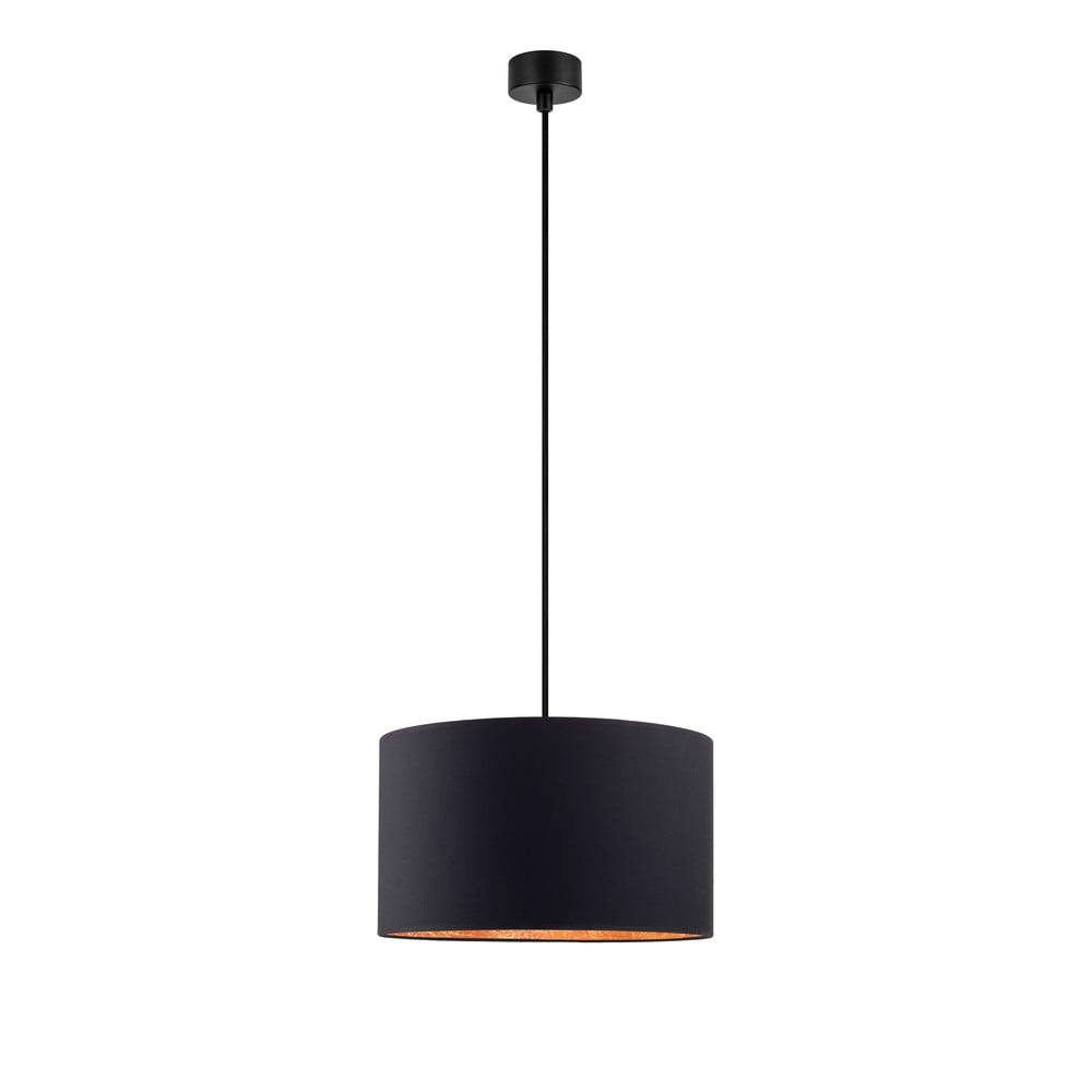 Čierne závesné svietidlo s vnútrom v medenej farbe Sotto Luce Mika, ∅ 36 cm