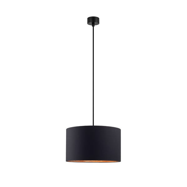 Čierne závesné svietidlo s vnútrom v medenej farbe Sotto Luce Mika, ∅ 36 cm