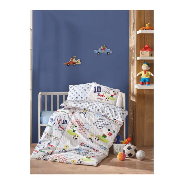 Set bavlnenej detskej obliečky s plachtou Football, 100 × 150 cm