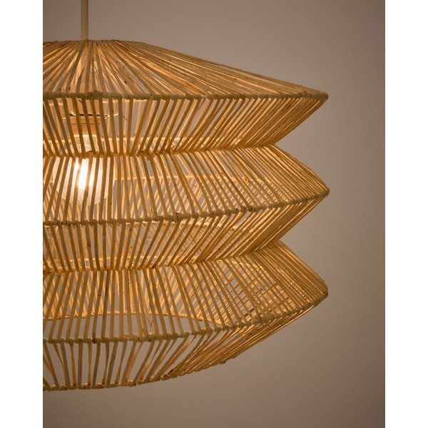 Závesné svietidlo v prírodnej farbe s ratanovým tienidlom Dakit – Kave Home-image-4