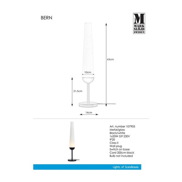 Stolová lampa s podstavcom v čiernej farbe Markslöjd Bern 1L-image-2